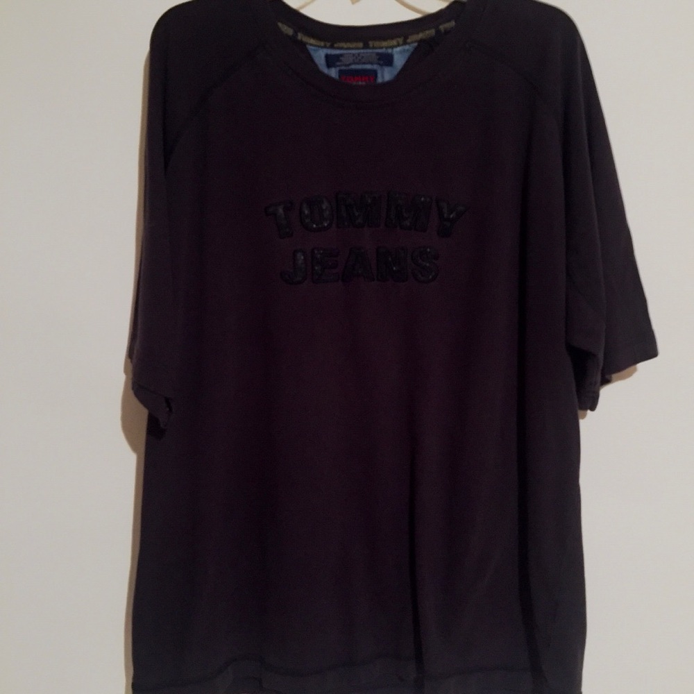 Vintage Tommy Jeans Worn Out Faded Blue Shirt